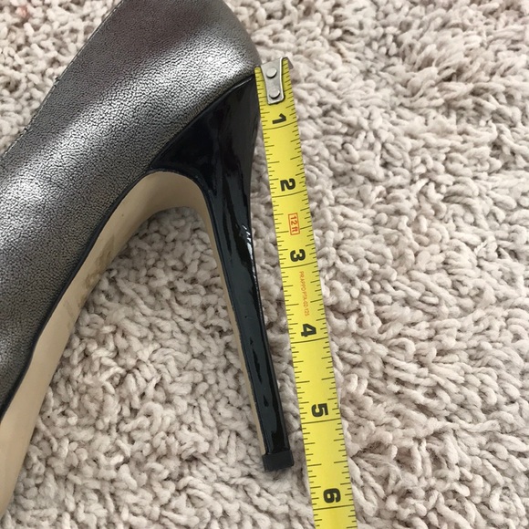 Hematite and black latex open toe with crisscross Black latex, Platform heels - Picture 14 of 17